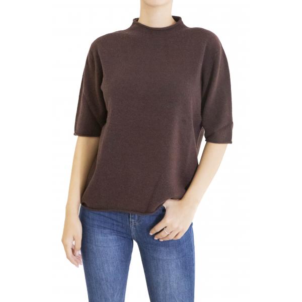 Maglia mezzo collo a maniche 3/4 morbida  misto cashmere 